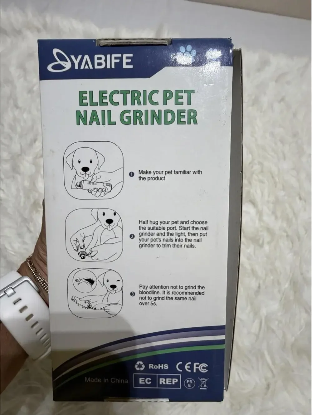 YABIFE Dog Nail Grinder, Dog Nail Grinder And Super Quiet